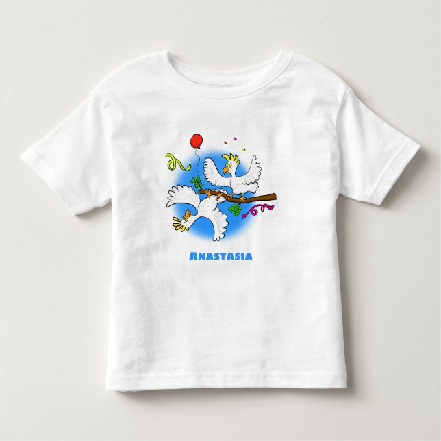 Camiseta De Bebé Personalizado de pájaros de cacatúa graciosa (Anverso)