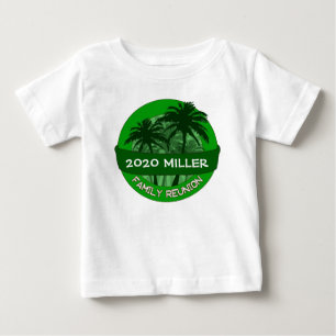 Camiseta De Bebé Personalizado de palmera verde año reagrupación ca