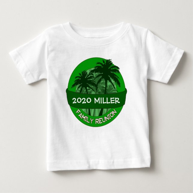 Camiseta De Bebé Personalizado de palmera verde año reagrupación ca (Anverso)