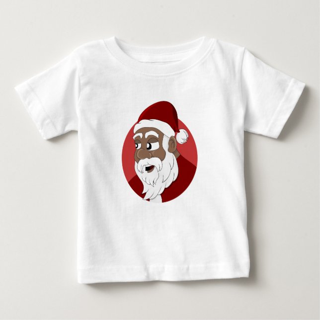 Camiseta De Bebé Personalizado de Papá Noel Negro (Anverso)