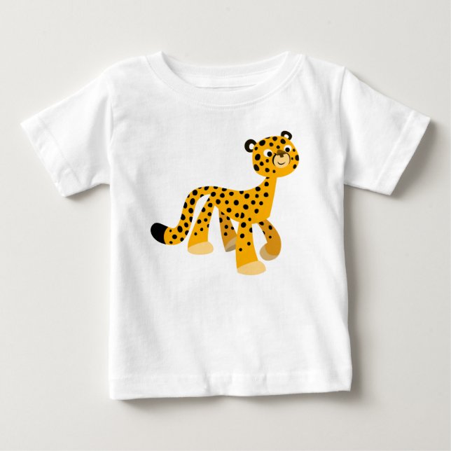 Camiseta De Bebé Personalizado de paseo lindo Cheetah Baby T-Shirt (Anverso)