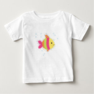 Camiseta De Bebé Personalizado de peces de cuta
