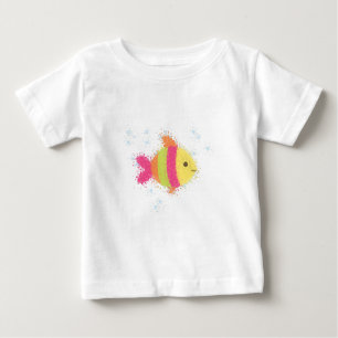 Camiseta De Bebé Personalizado de peces de cuta