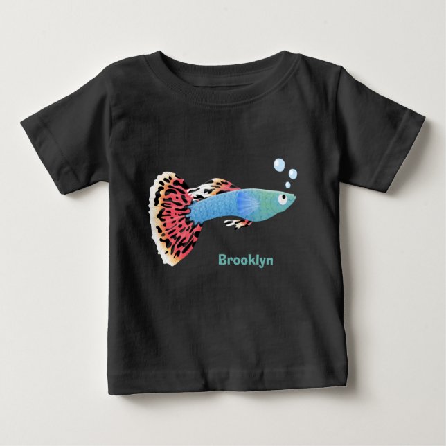 Camiseta De Bebé Personalizado de peces tropicales adormilados (Anverso)