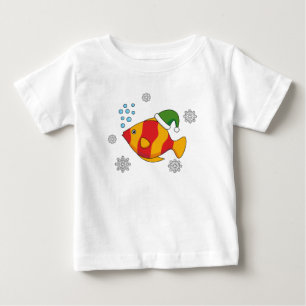 Camiseta De Bebé Personalizado de peces tropicales de Navidad en pa