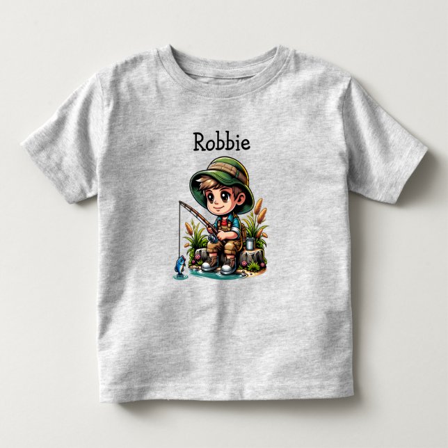 Camiseta De Bebé Personalizado de pesca de niños pequeños personali (Anverso)