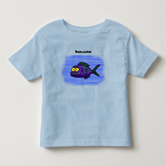 Camiseta De Bebé Personalizado de pescado piraña (Anverso)