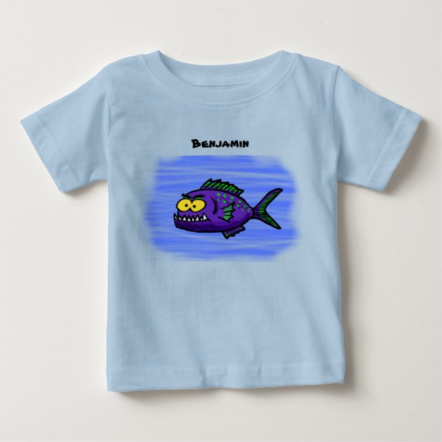 Camiseta De Bebé Personalizado de pescado piraña (Anverso)