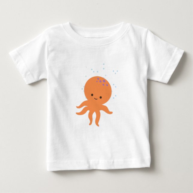 Camiseta De Bebé Personalizado de pulpo cutáneo (Anverso)