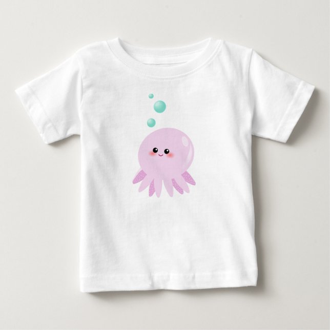Camiseta De Bebé Personalizado de pulpo cutáneo (Anverso)