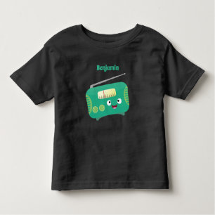 Camiseta De Bebé Personalizado de radio retro alegre y gracioso