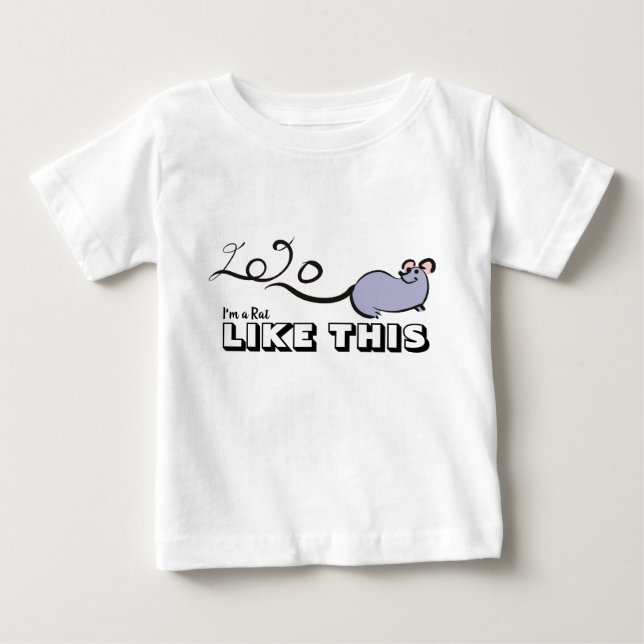 Camiseta De Bebé Personalizado de ratón lindo Rata lunar Año Nuevo  (Anverso)