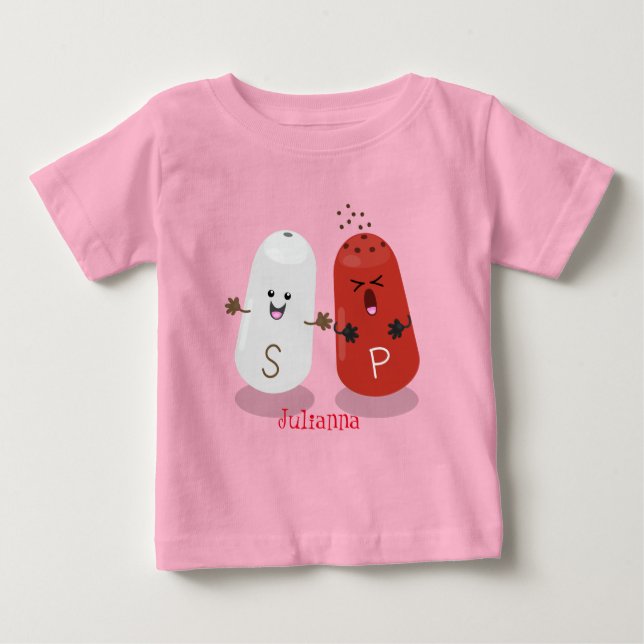 Camiseta De Bebé Personalizado de salinas y batidores de pimienta d (Anverso)