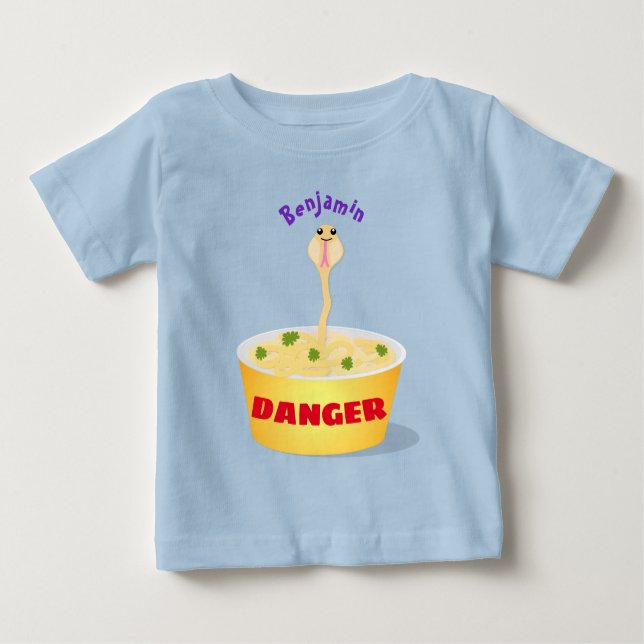 Camiseta De Bebé Personalizado de serpientes de fideos de pelo hues (Anverso)
