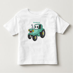 Camiseta De Bebé Personalizado de tractores verde feliz