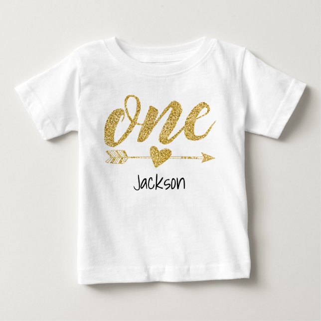 Camiseta De Bebé Personalizado de un año (Anverso)