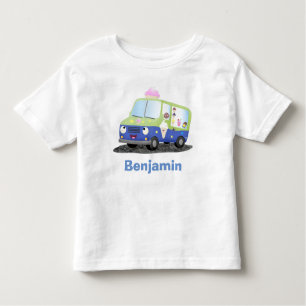 Camiseta De Bebé Personalizado de un camión de helados alegre