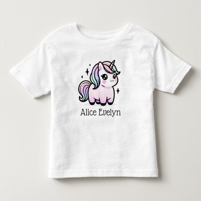 Camiseta De Bebé Personalizado de Unicornio (Anverso)