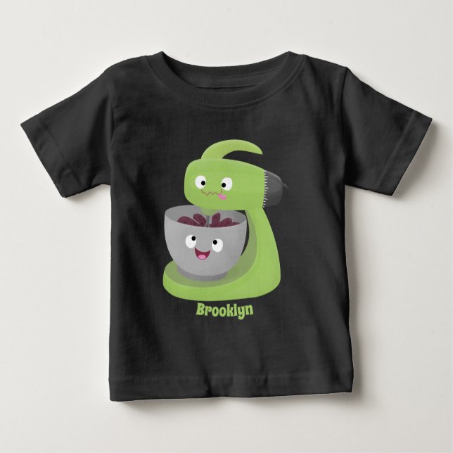 Camiseta De Bebé Personalizado de utensilios de cocina para mezclad (Anverso)