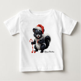 Camiseta De Bebé Personalizado de zorrillo de Navidades de corte
