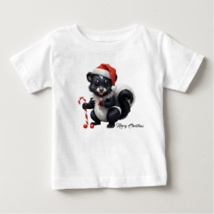 Camiseta De Bebé Personalizado de zorrillo de Navidades de corte