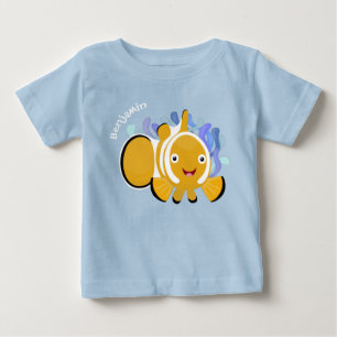 Camiseta De Bebé personalizado del anenoma de pez payaso alegre