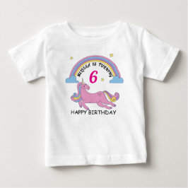 Camiseta De Bebé Personalizado del cumpleaños de Unicorn, Toddler T