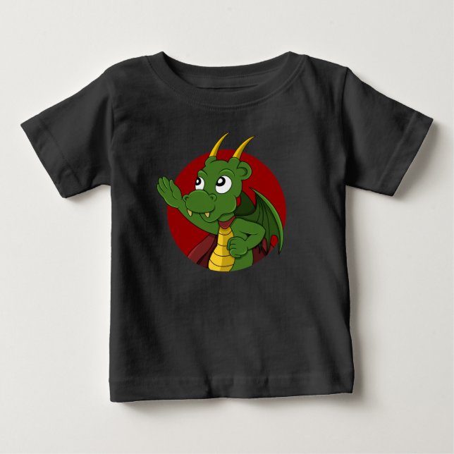 Camiseta De Bebé Personalizado del dragón verde (Anverso)