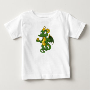Camiseta De Bebé Personalizado del dragón verde bebé camiseta