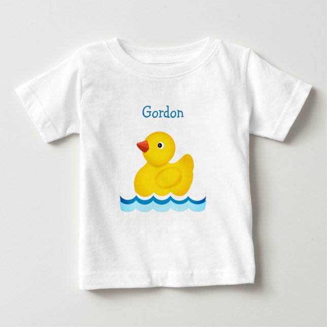 Camiseta De Bebé Personalizado del pato de caucho (Anverso)