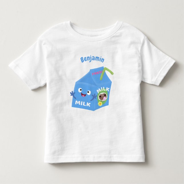 Camiseta De Bebé Personalizado del personaje de la caja de leche fe (Anverso)