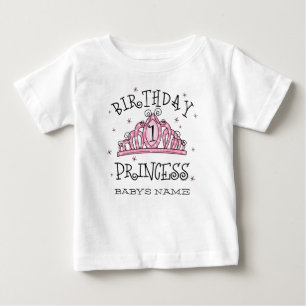 Camiseta De Bebé Personalizado del primer cumpleaños de la Princesa