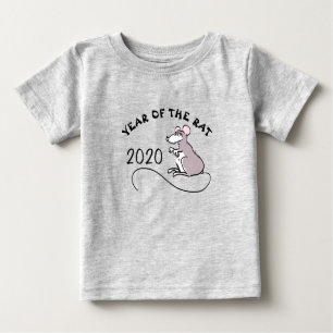 Camiseta De Bebé Personalizado del ratón Rata Lunar Año Nuevo 2020 