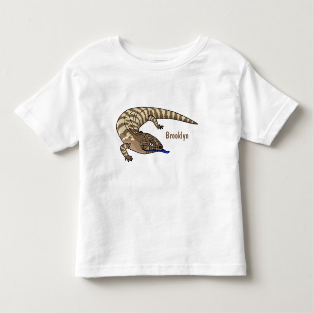 Camiseta De Bebé Personalizado del reptil de lagarto de lengua azul (Anverso)