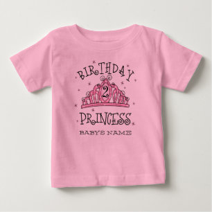 Camiseta De Bebé Personalizado del Segundo Cumpleaños de la Princes