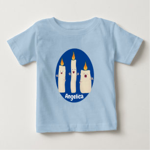 Camiseta De Bebé Personalizado del trío de velas de canto lindo