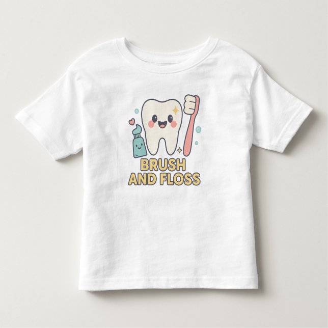 Camiseta De Bebé Personalizado dental suave - Higiénico dental de p (Anverso)