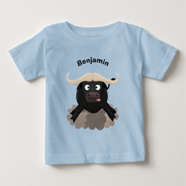 Camiseta De Bebé Personalizado divertida de búfalo de agua corrient (Anverso)