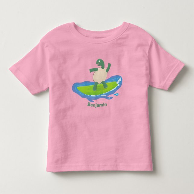 Camiseta De Bebé Personalizado divertida de la ola de tortugas (Anverso)
