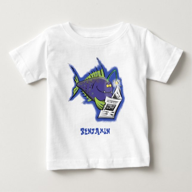 Camiseta De Bebé Personalizado divertida de pescados y mariscos (Anverso)