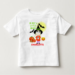 Camiseta De Bebé Personalizado divertida Little Witch Walloween