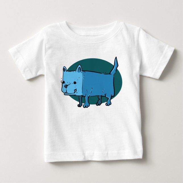 Camiseta De Bebé personalizado divertido de perro rectangular (Anverso)