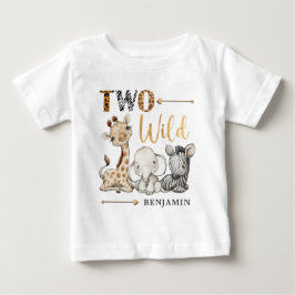 Camiseta De Bebé Personalizado Dos Safari Salvajes Primer Bebé De C