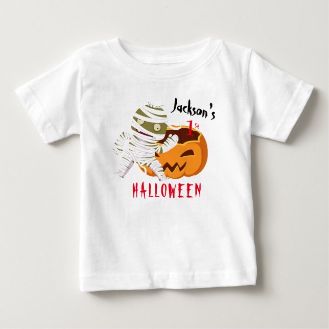 Camiseta De Bebé Personalizado el fantasma de la primera calabaza d (Anverso)