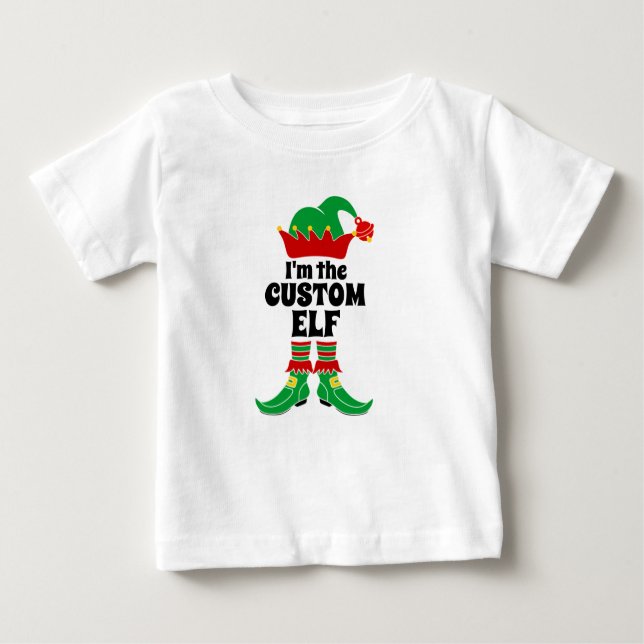 Camiseta De Bebé Personalizado Elf Soy el Personalizado Elf Crea tu (Anverso)
