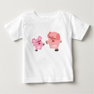 Camiseta De Bebé Personalizado en funcionamiento lindo Cerdos bebé