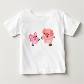 Camiseta De Bebé Personalizado en funcionamiento lindo Cerdos bebé