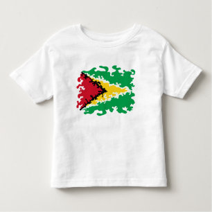 Camiseta De Bebé Personalizado enrrollado de la bandera de Guyana