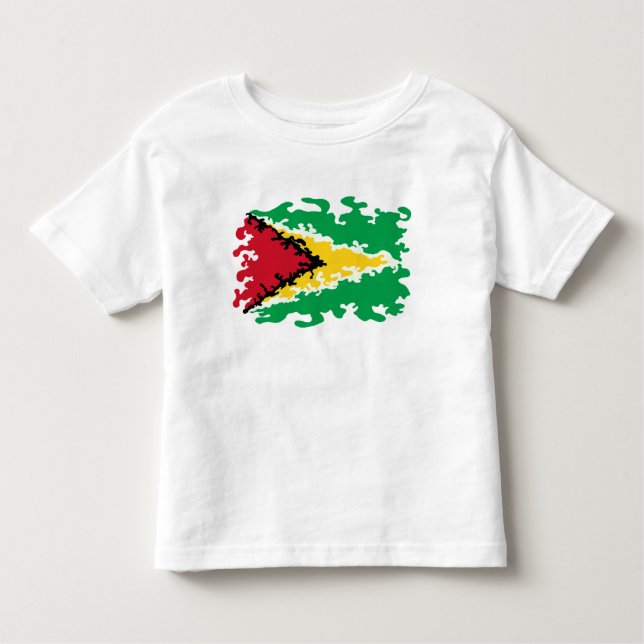 Camiseta De Bebé Personalizado enrrollado de la bandera de Guyana (Anverso)