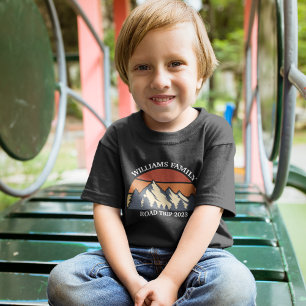 Camiseta De Bebé Personalizado Familia Viaje por Carretera Montañas